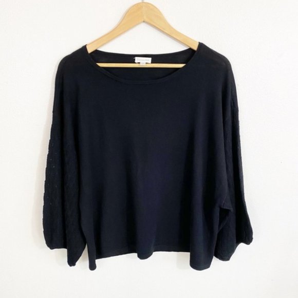 100% Merino Wool Garnet Hill Balloon SleeveSweater - Picture 2 of 6